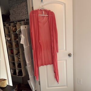 Melissa McCarthy 7 Pink Cardigan Sweater Lightweight Draped